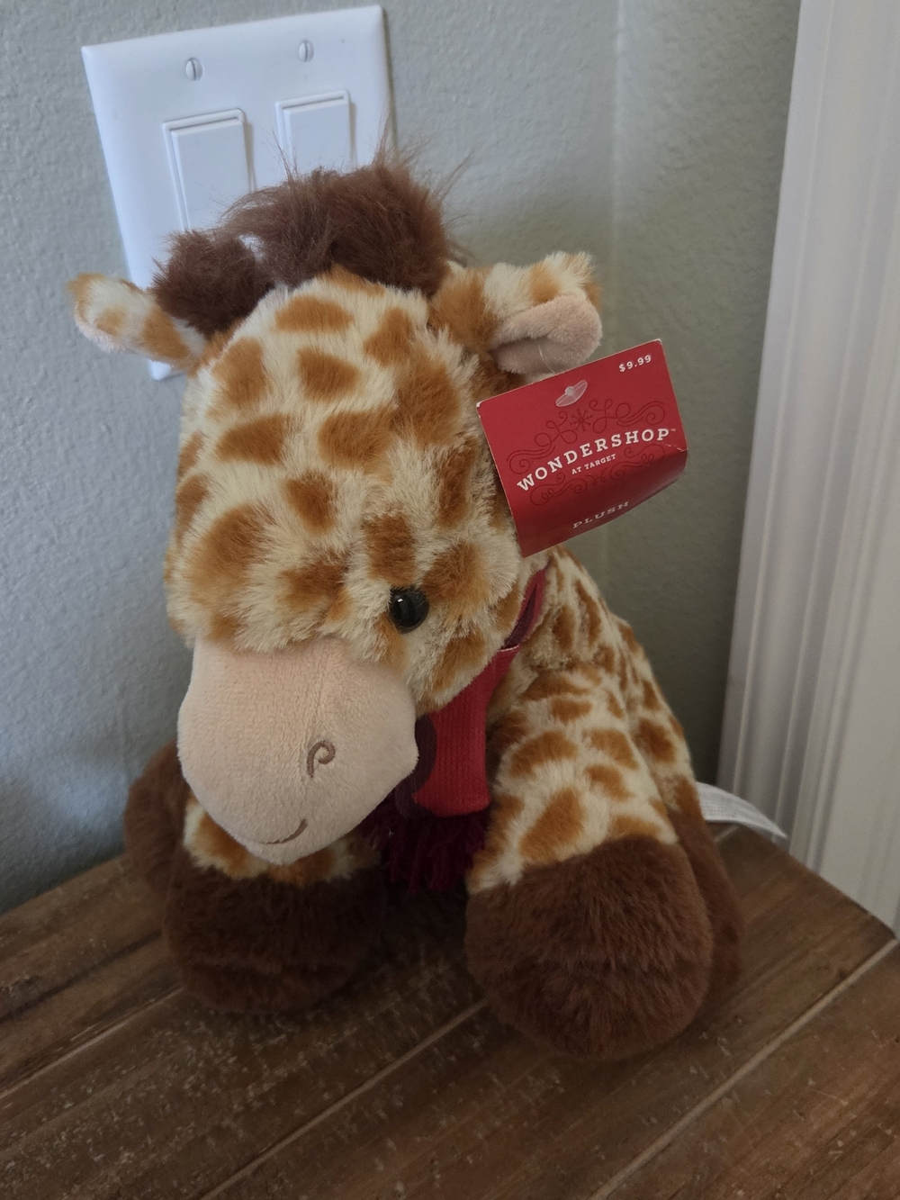 Wondershop Brown & Cream Giraffe Plush with Red Scarf